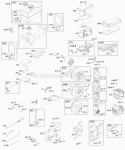 Controls Fuel Air Cleaner Mufflers Diagram and Parts List for  Briggs and Stratton Engine